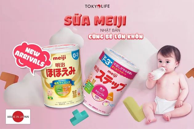 Hình ảnh sữa Meiji Nhật Bản chính hãng