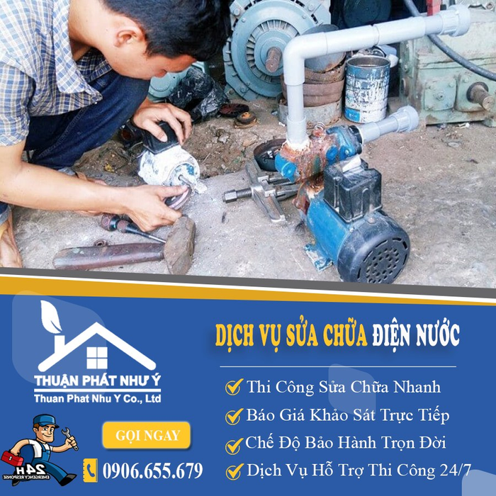Hình ảnh thi công điện nước chuyên nghiệp của Thuận Phát Như Ý