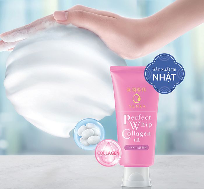 Hình ảnh chân thực Sữa Rửa Mặt Senka Perfect Whip Collagen In - góc nhìn cận cảnh