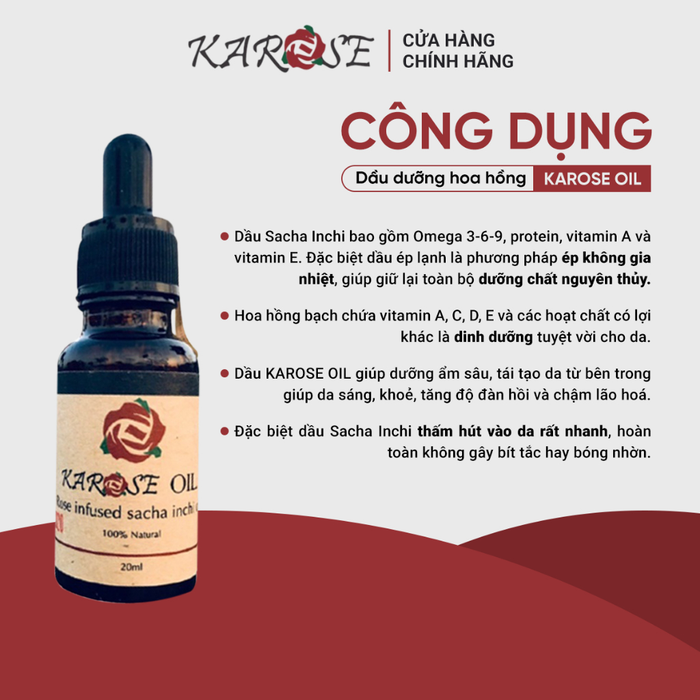 Bộ ảnh chân thực tinh dầu hoa hồng Karose chính hãng