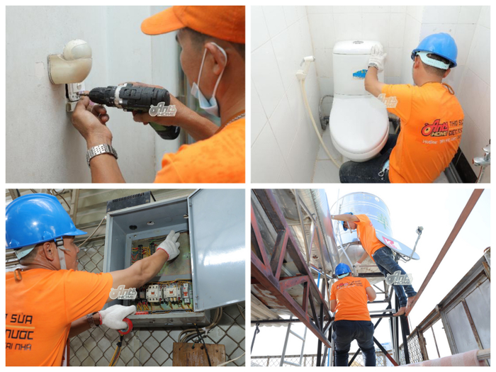 Hình ảnh đội ngũ kỹ thuật Antshome thi công chuyên nghiệp