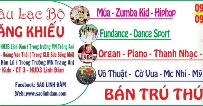 Hình ảnh không gian học tập tại Trung tâm Nghệ thuật Sao Linh Đàm