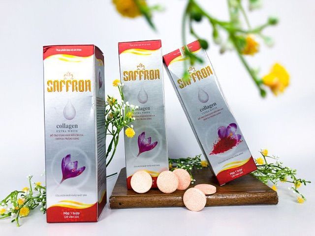 Viên Sủi Hỗ Trợ Trắng Da Saffron Collagen Extra White - Hình ảnh 1