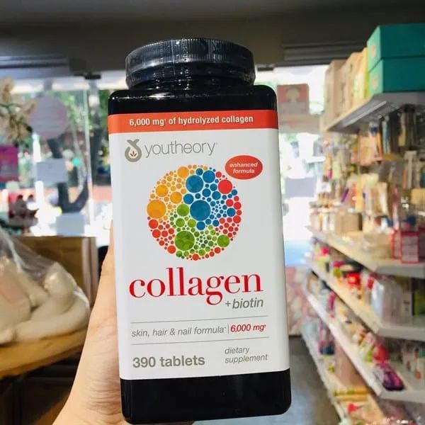 Hình ảnh thực tế Viên Uống Collagen Youtheory + Biotin - Thiết kế chai nhựa cao cấp 390 viên
