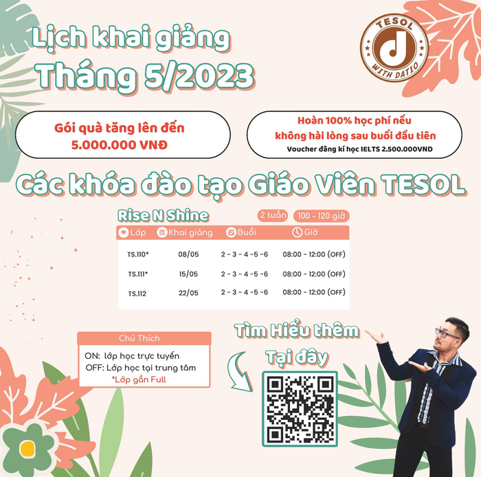 Hình ảnh lớp học TESOL tại Datio