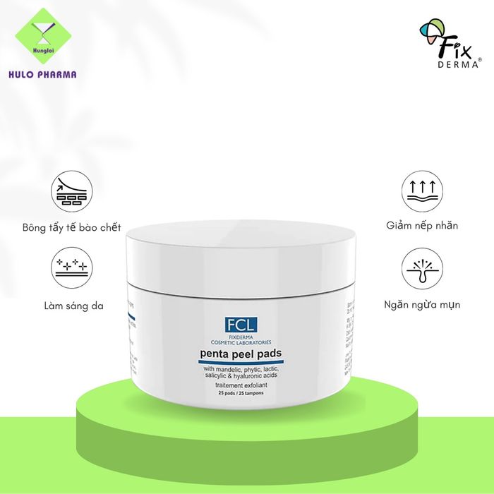 Fixderma FCL PENTA PEEL PADS – Bông Tẩy Đa Năng Cho Làn Da Sáng Mịn (Hình ảnh minh họa)