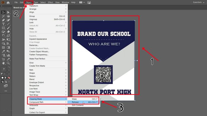 Hướng dẫn loại bỏ Clipping Mask và Compound path trong Adobe Illustrator