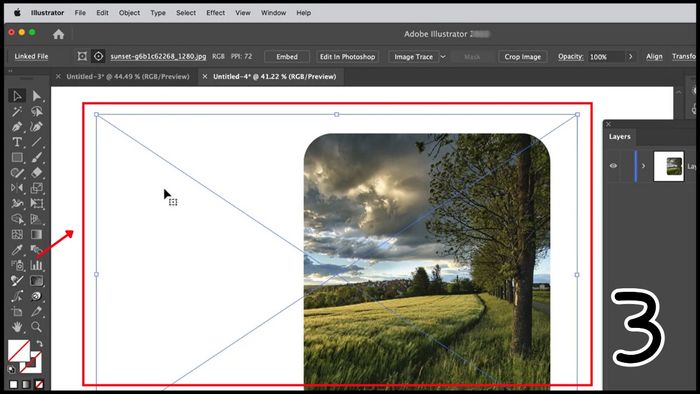 Hoàn thành bước 3 chỉnh sửa Clipping Mask trong AI