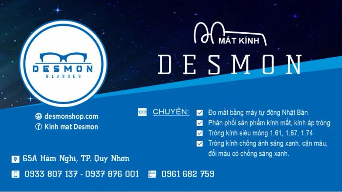 Không gian sang trọng và chuyên nghiệp tại Kính mắt DESMON