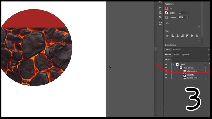 Hoàn thành bước 3 thêm/xóa đối tượng khỏi Clipping Mask