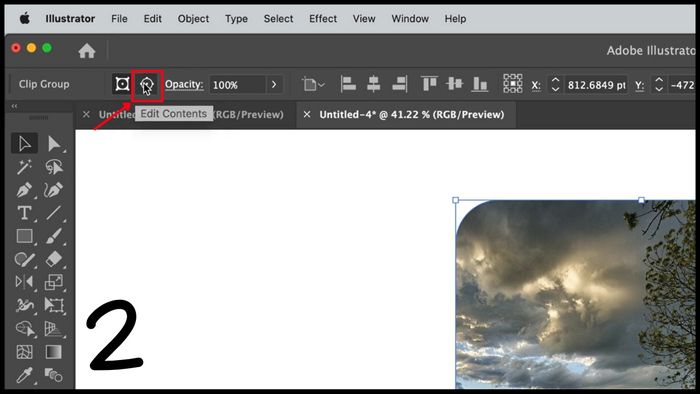 Thực hiện bước 2 chỉnh sửa Clipping Mask trong AI