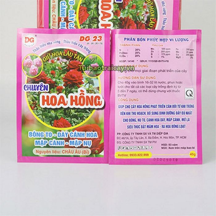 Hình ảnh minh họa hiệu quả phân bón DG cho hoa hồng