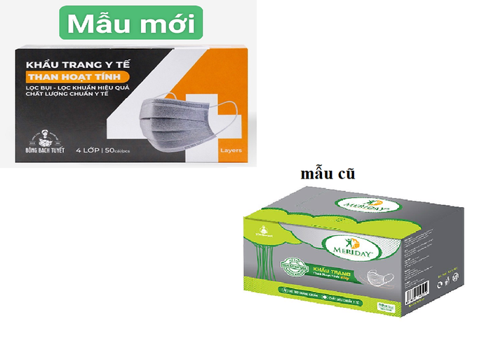 Hình ảnh khẩu trang Meriday - Thiết kế tinh tế với công nghệ than hoạt tính 4 lớp