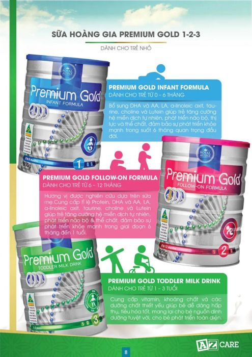 Hình ảnh Sữa Hoàng Gia Premium Gold - Sản phẩm đạt chuẩn vàng DIAA