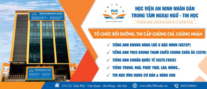Hình ảnh cơ sở vật chất hiện đại tại FLIC500 - Trung tâm Ngoại ngữ & Tin học, Học Viện ANND