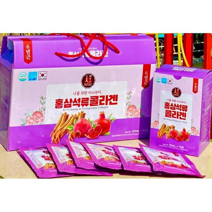Hình ảnh sản phẩm Hansusam Red Ginseng Pomegranate Collagen - Tinh hoa hồng sâm và lựu đỏ