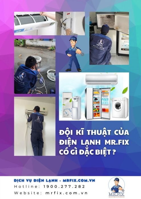 Hình ảnh minh họa quy trình sửa chữa thiết bị điện lạnh tại Điện Lạnh Mr Fix