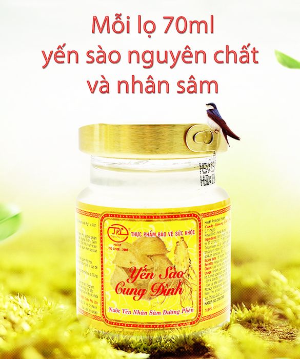 Hình ảnh chân thực sản phẩm nước yến Nhân sâm đường phèn - Yến Sào Cung Đình
