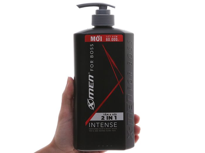 Tắm Gội X-Men for Boss Intense 2in1 - hình ảnh đầu tiên phô diễn thiết kế sang trọng với tone màu đen bóng đầy nam tính, phản ánh đúng tinh thần mạnh mẽ của sản phẩm.