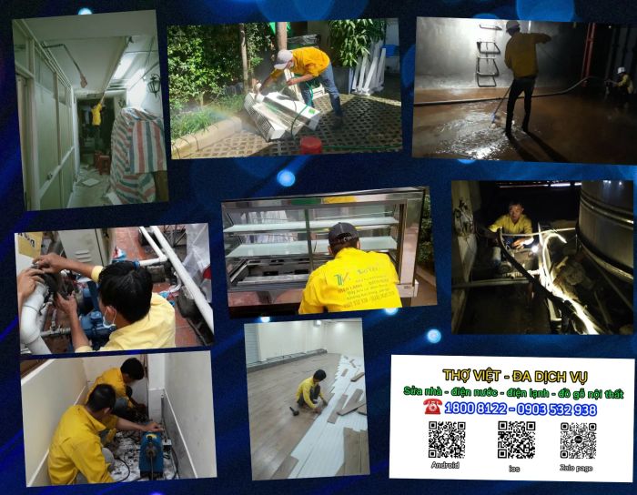 Hình ảnh đội ngũ kỹ thuật viên Thợ Việt đang thực hiện sửa chữa chuyên nghiệp
