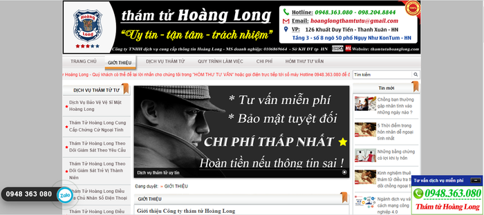 Hình ảnh hoạt động của Thám tử Hoàng Long