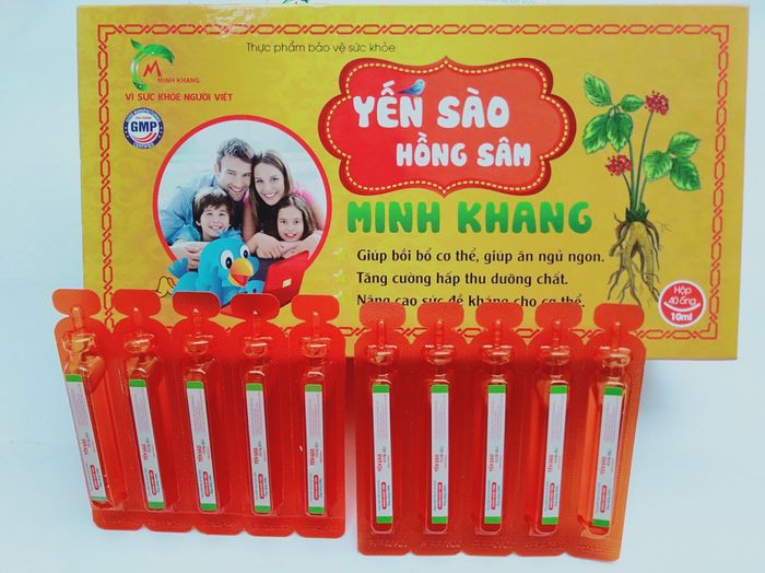 Hình ảnh Siro Yến Sào Hồng Sâm Minh Khang chính hãng