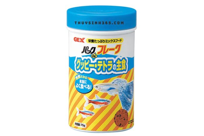Hình ảnh bao bì thức ăn Gex Pack De Flake Guppy chính hãng
