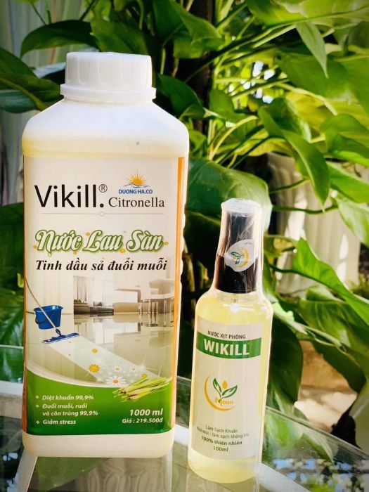 Ảnh minh họa chai nước lau sàn Vikill dung tích 1 lít