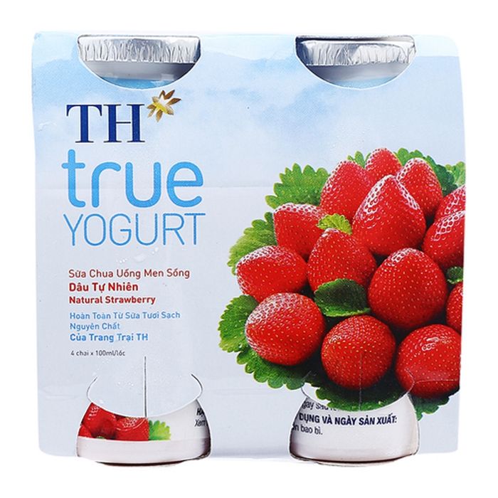 Hình ảnh sữa chua TH True Yogurt vị dâu men sống