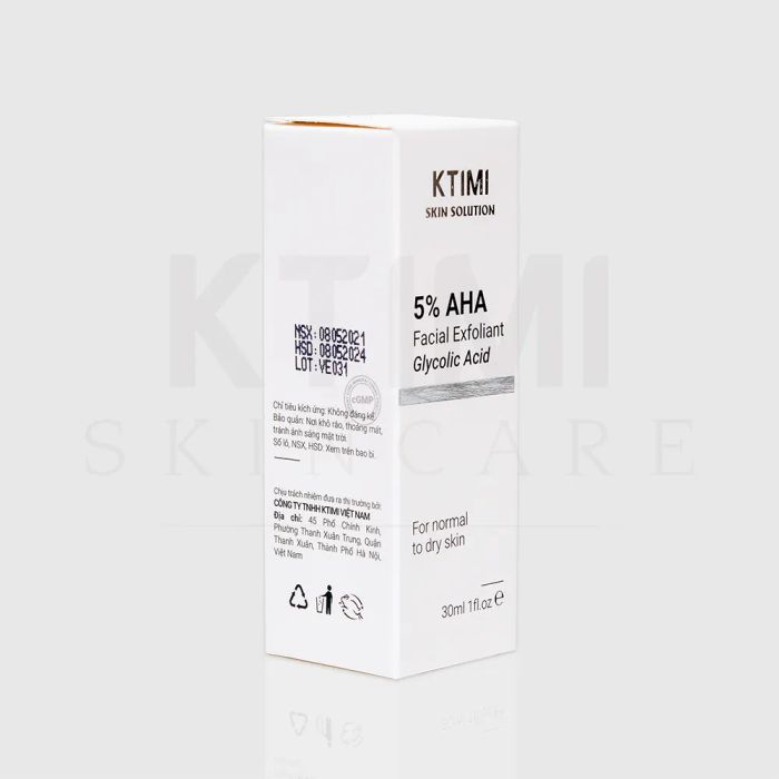Hình ảnh minh họa kết cấu sản phẩm Ktimi 5% AHA