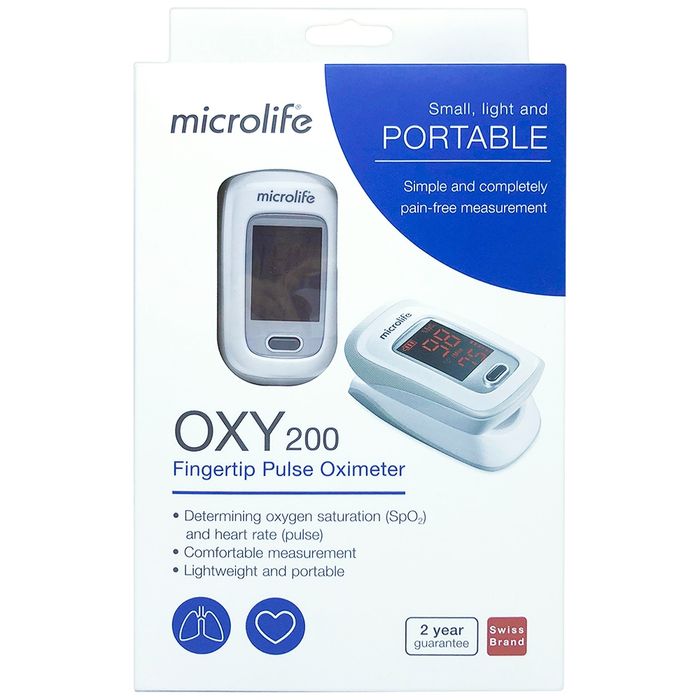 Góc nhìn cận cảnh máy đo SpO2 Microlife OXY200