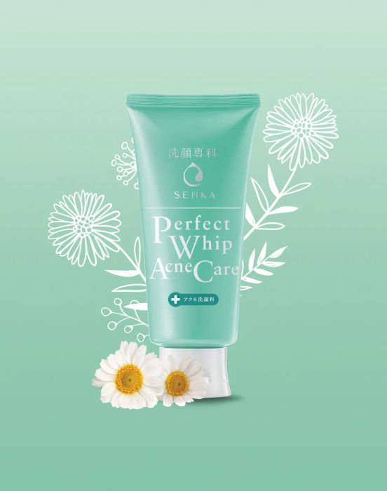 Hình ảnh sữa rửa mặt Senka Perfect Whip Acne Care - Tinh hoa từ hoa cúc Nhật Bản