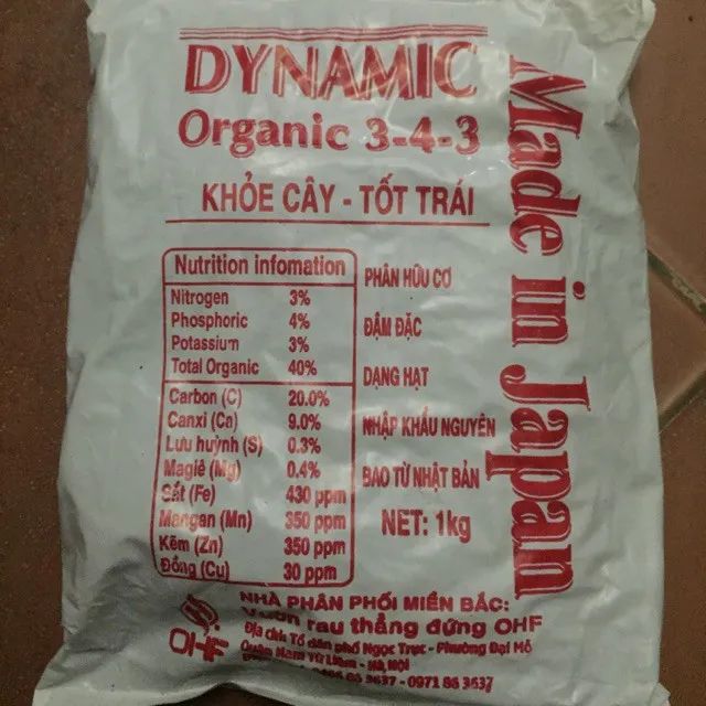 Hình ảnh sản phẩm: Phân gà hữu cơ Dynamic 3-4-3 - Bao bì chính hãng từ Nhật Bản