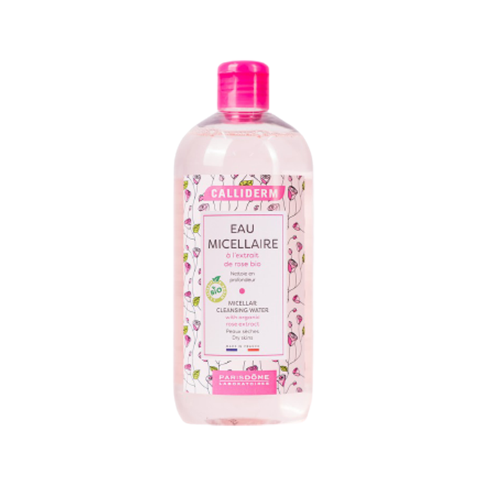 Hình ảnh thực tế nước tẩy trang Calliderm Eau Micellaire - Thiết kế chai sang trọng, dung dịch trong suốt dịu nhẹ