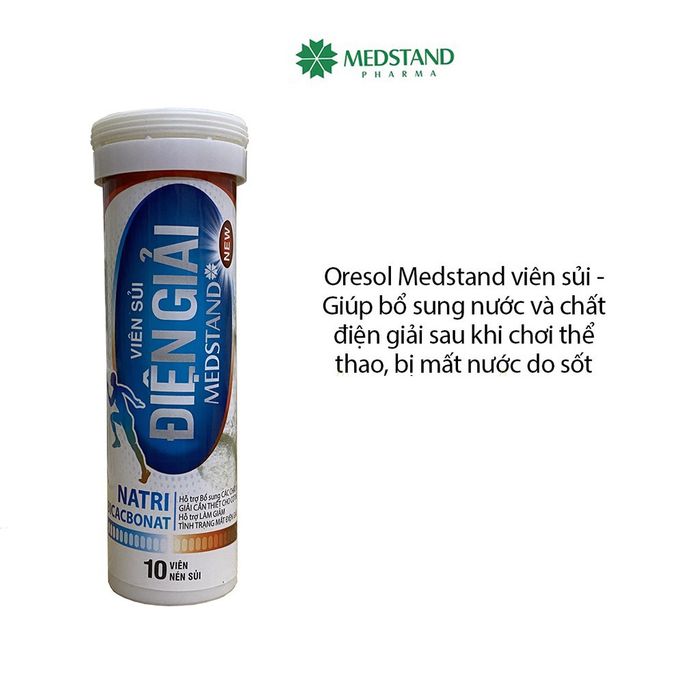 Hình ảnh viên sủi Oresol Medstand - sản phẩm bù nước và điện giải hàng đầu