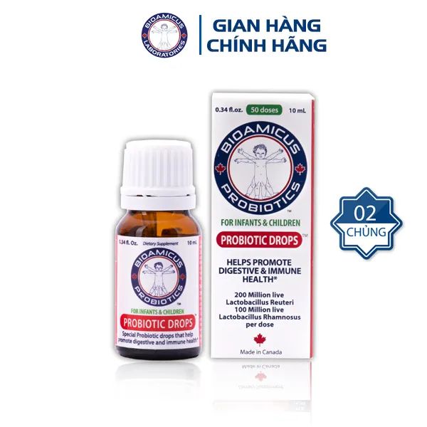 Hình ảnh Bioamicus ProBiotic Drops - Thiết kế chai nhỏ giọt cao cấp, tiện lợi