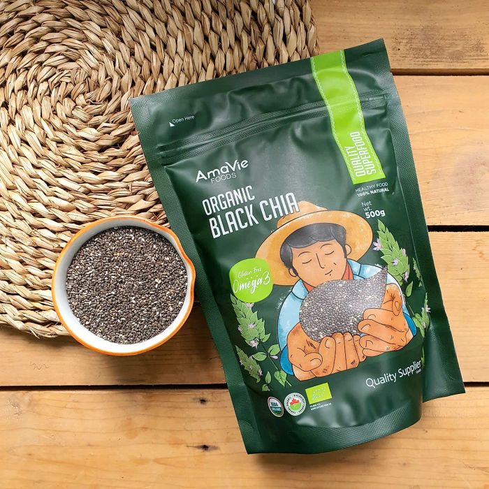 Hình ảnh đóng gói hạt chia hữu cơ Amavie Food - Tiêu chuẩn nghiêm ngặt