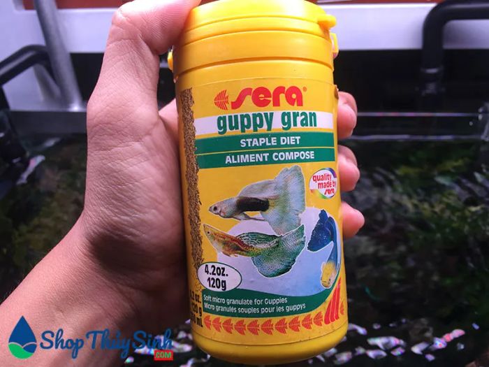 Hình ảnh bao bì thức ăn Sera Guppy Gran chính hãng