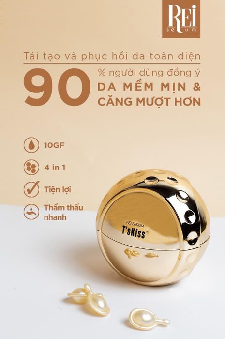 Hình ảnh thực tế tinh chất tế bào gốc Rei Serum T's Kiss phiên bản cao cấp