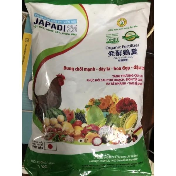 Hình ảnh ứng dụng: Phân Gà Nhật Bản JAPADI 25 trên các loại cây trồng đa dạng