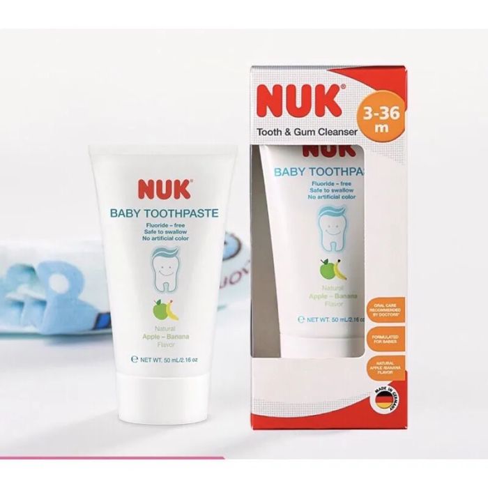 Hình ảnh kem đánh răng Nuk chính hãng - Thiết kế dành riêng cho trẻ sơ sinh