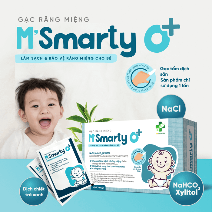 Hình ảnh thực tế gạc răng miệng M'Smarty - Thiết kế vừa vặn ngón tay mẹ, an toàn cho khoang miệng bé