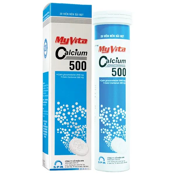 Hình ảnh thực tế viên sủi MyVita Calcium - Tuýp 20 viên tiện dụng