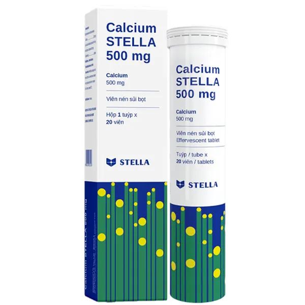 Ảnh minh họa viên sủi Calcium STELLA 500 mg hòa tan trong nước