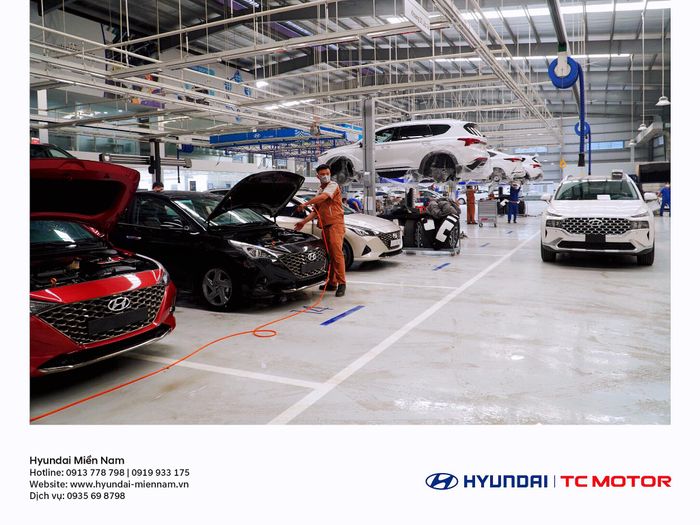 Hình ảnh xưởng dịch vụ Hyundai Miền Nam