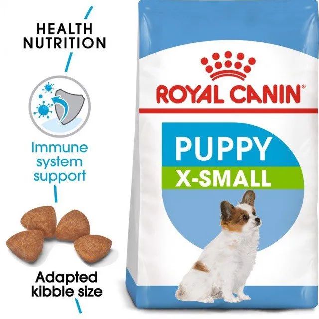 Ảnh minh họa thức ăn hạt Royal Canin X-Small Puppy cho chó con giống nhỏ