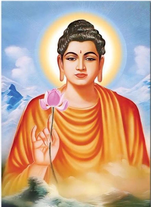 Ảnh minh họa: Cảnh sân chùa bình minh