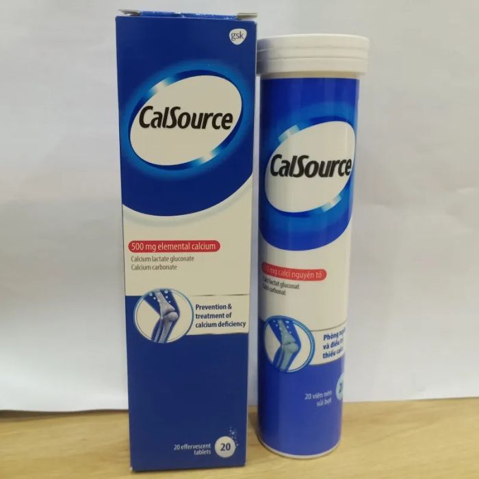 Hình ảnh thực tế viên sủi CalSource 500mg dạng tuýp