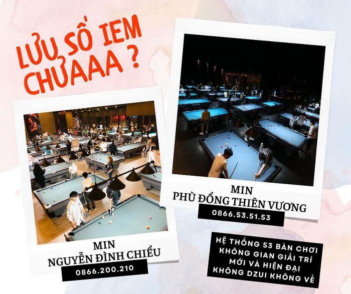 Không gian hiện đại tại MIN Billiards Club