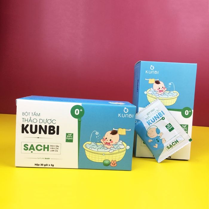 Hình ảnh minh họa bột tắm Kunbi đang được ưa chuộng